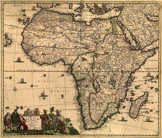 Africa 1688 Antique World Map Old World Map Ancient Maps