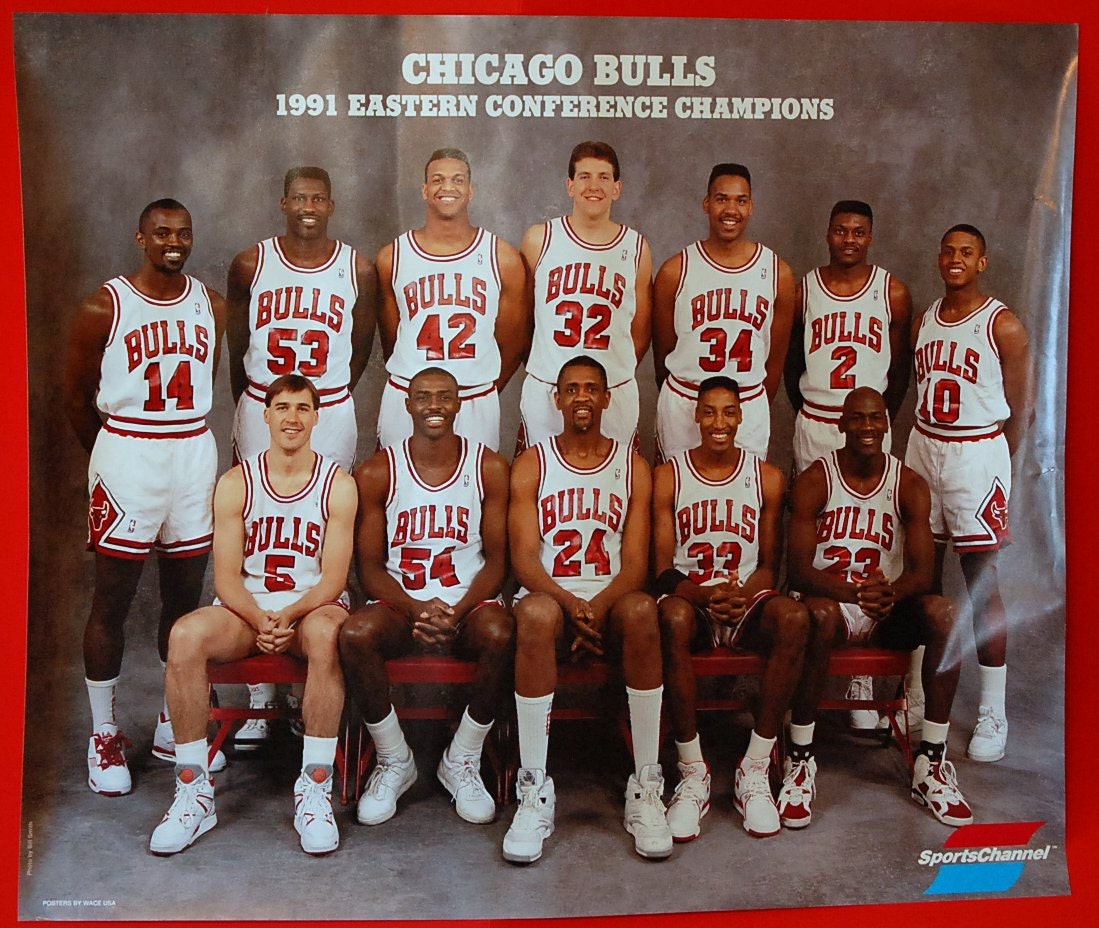 Vintage 1991 Chicago Bulls Eastern Conference Champions Team