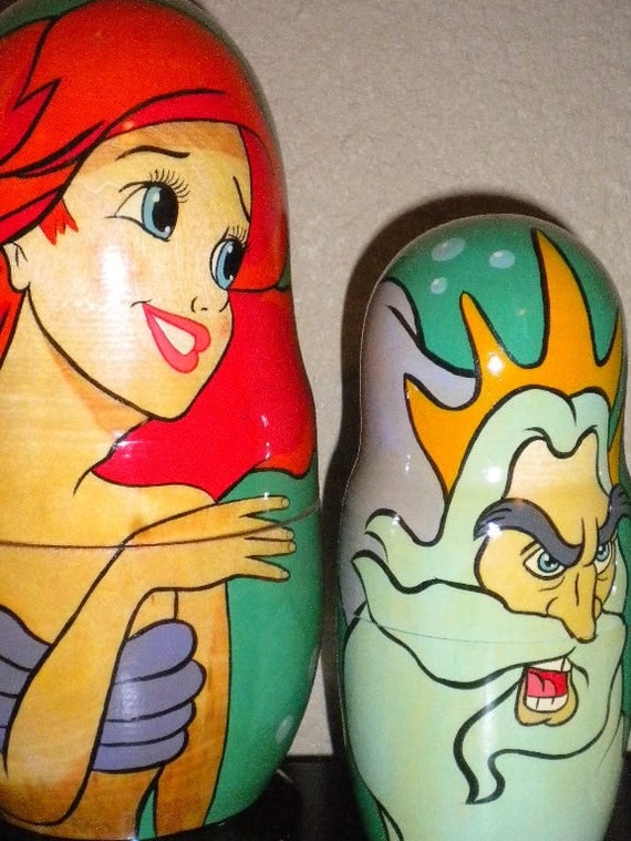 little mermaid nesting dolls