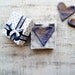 Rustic shabby heart magnet Valentine Day decor, Valentine gift bronze navy blue gift for him
