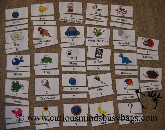items similar to alphabet flash cards pdf busy bag