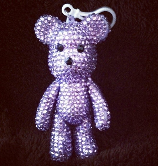 rhinestone teddy bear keychain