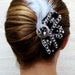 1920s Hair Accessory, Flapper Headpiece, Handmade Vintage Fascinator, Black White Hair Clip, Upcycled Accessory - "Swingin' on a Star"