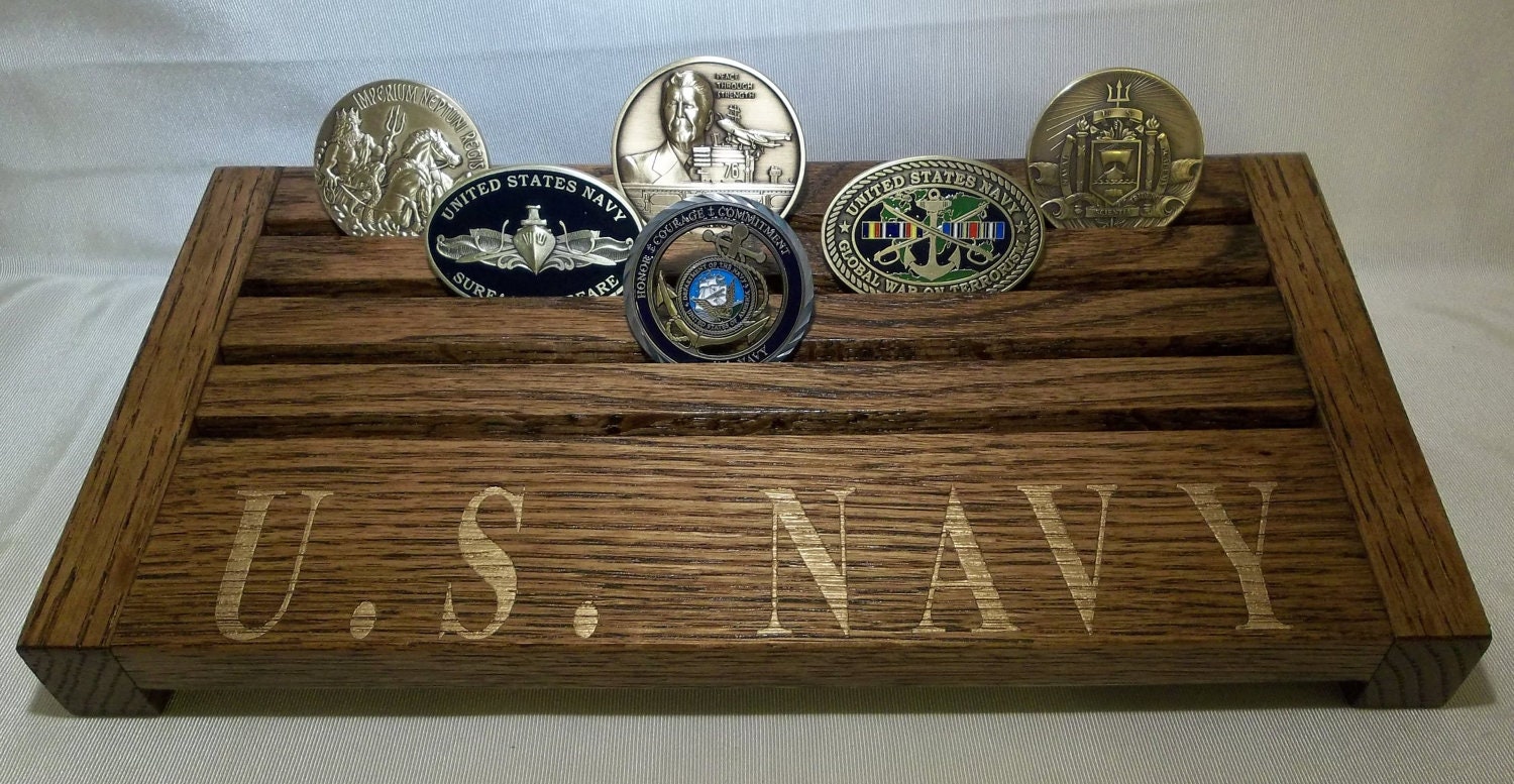 U.S. Navy Challenge Coin Display Holder Solid