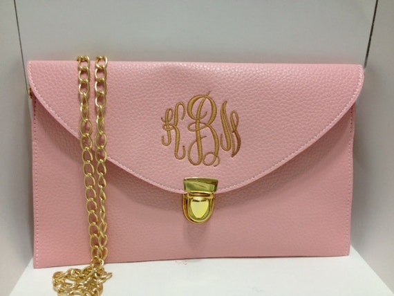 Light Pink Monogrammed Clutch Purse/Crossbody Clutch/Monogram