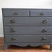 Vintage Gunmetal Grey Dresser/Chest of Drawers/Bureau