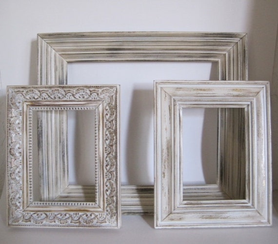 shabby chic picture frames set of 3 distressed antique white shabby chic picture frames set of 3 distressed antique white