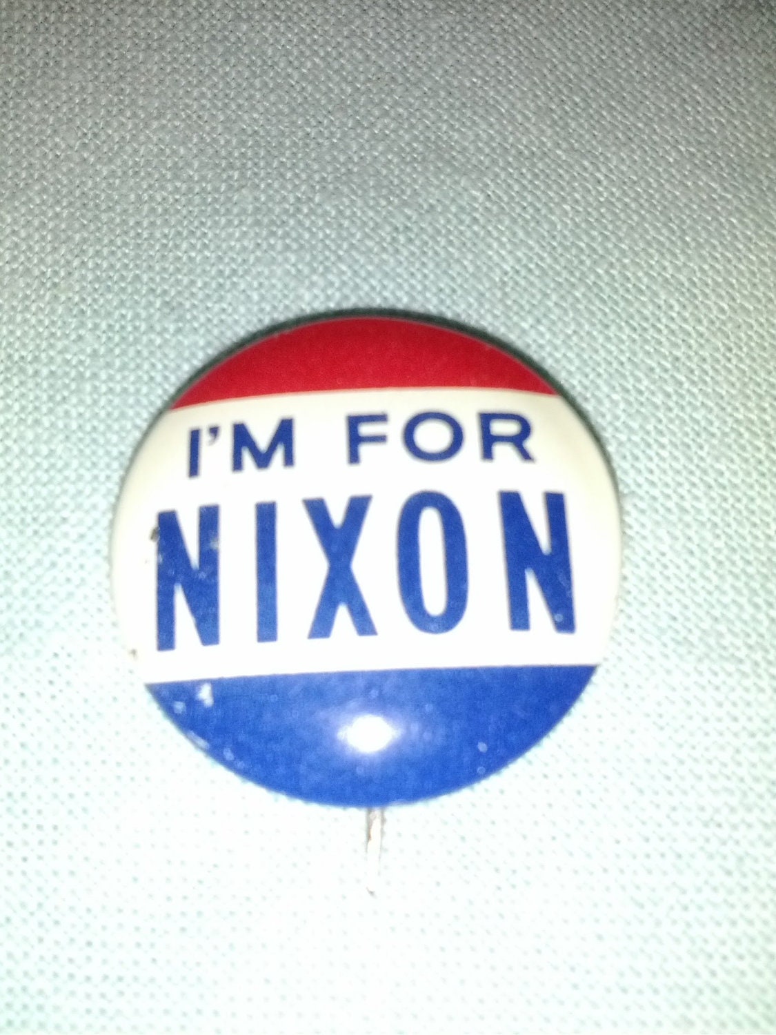 Nixon Campaign Pin Back Button I'm for Nixon by TheNerdCottage