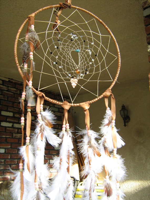 Large Rainbow Moonstone Dream Catcher Native by DreamCatcherMan