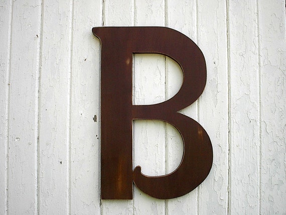 Wooden Letters B Large 24 Inch Brown Distressed Wood Wall