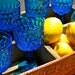 Cobalt blue stemware glassware kitchen vintage Glasses Wedding Gift Shabby Chic Set of 6 1940s