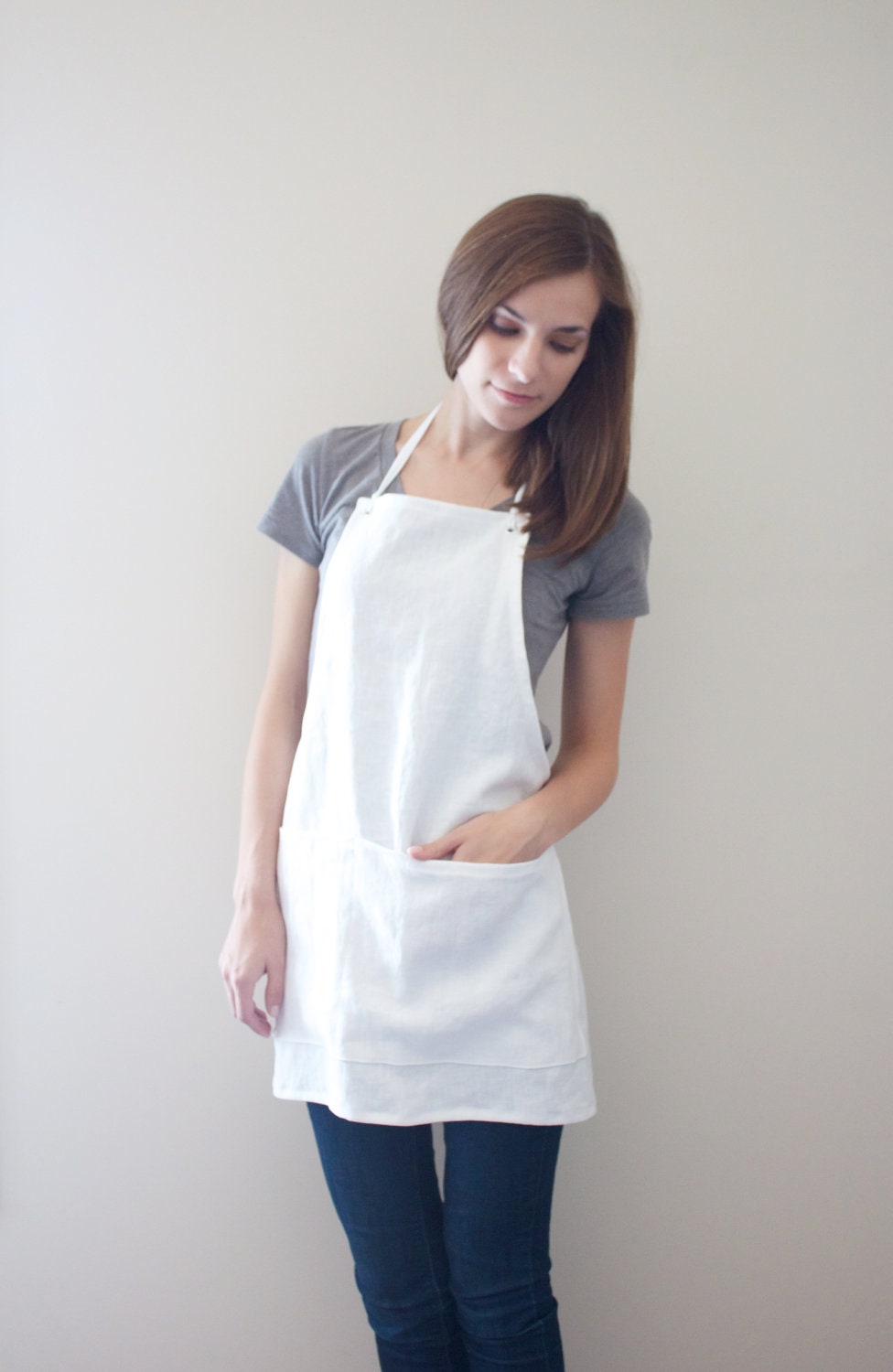 Linen Apron White