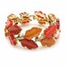Lisner Thermoset Leaf Bracelet in Butterscotch, Orange, and Rust
