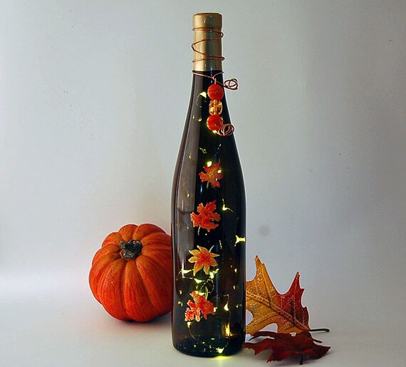 Wine bottle light Thanksgiving decoration autumn by ...