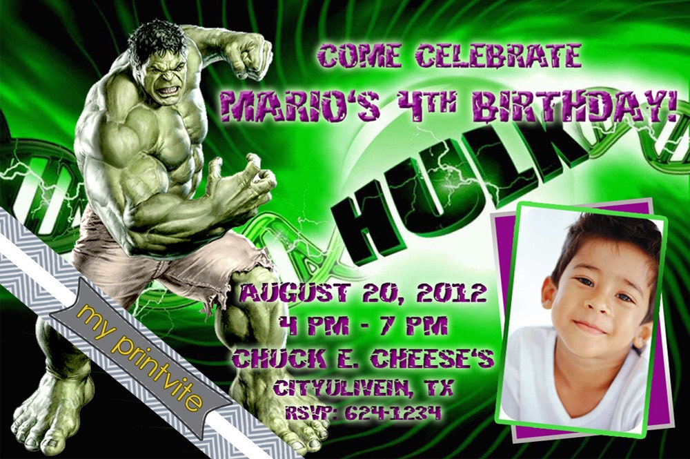 Incredible Hulk Invitations 7