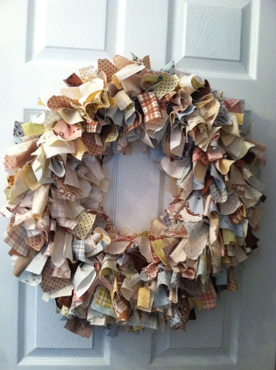 items similar to custom made shabby chic fabric wreath on etsy items similar to custom made shabby chic fabric wreath on etsy