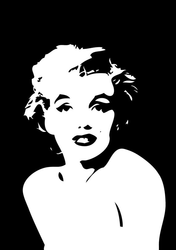 Items similar to Marilyn Monroe poster portrait black and white ...