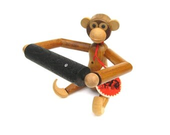 Eames Bojesen era Zoo Line Japan Mid Century Danish Modern Mod Teak Wood Monkey