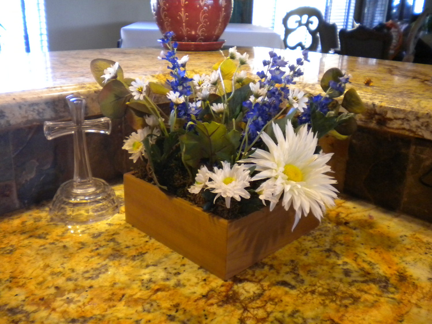 Square Wooden Centerpiece Box flower box by WoodnArtistry on Etsy
