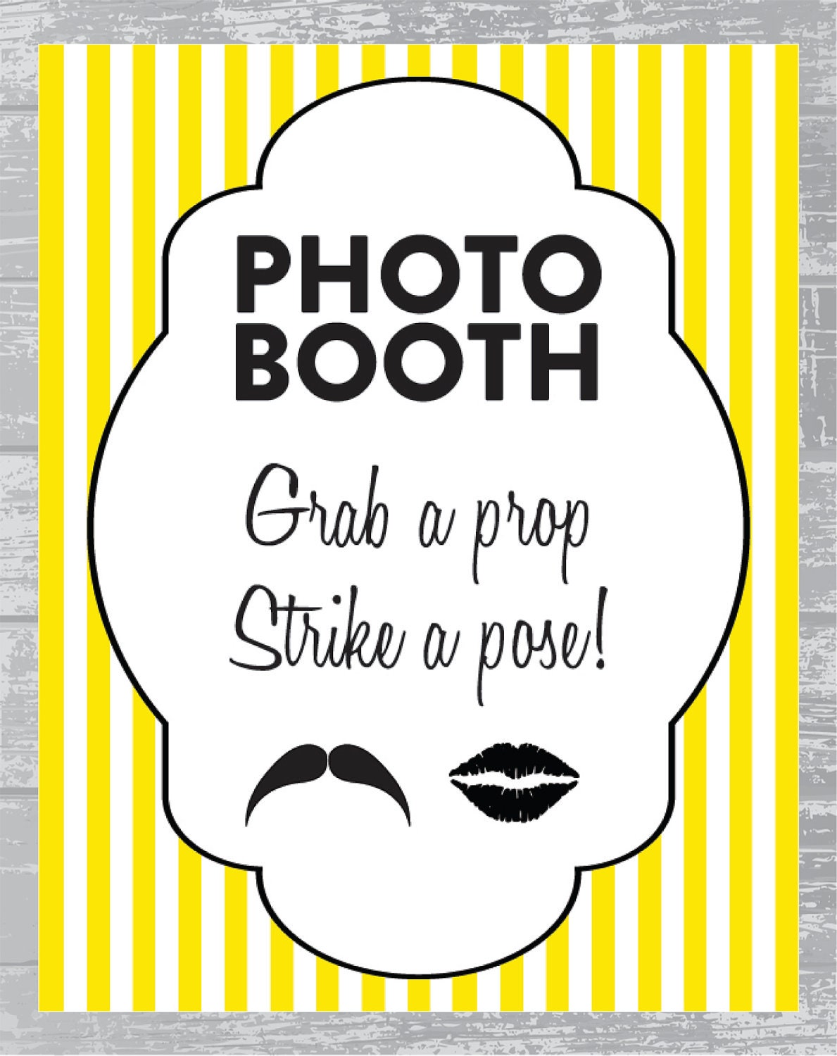 Striped Modern Photobooth Sign DIY Wedding by CreativePapier