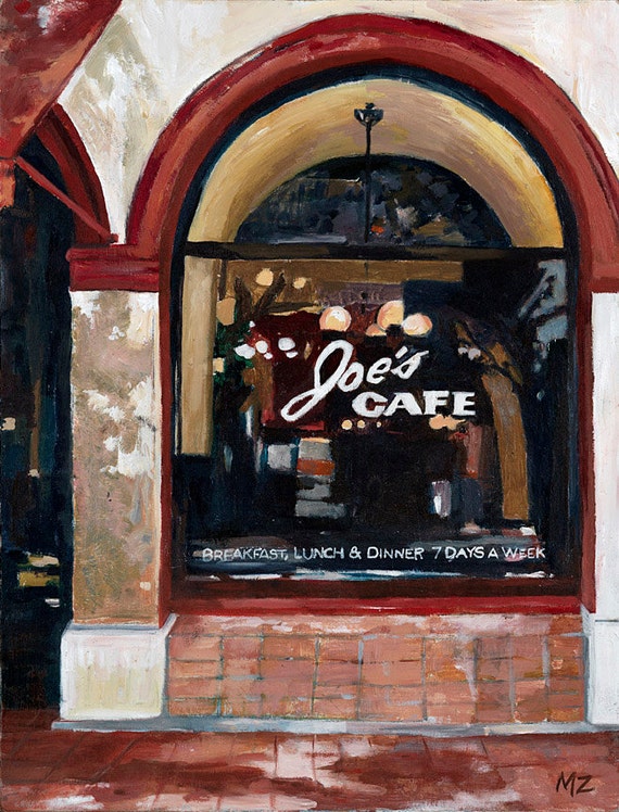 Joe's CafeSanta Barbara Urban Landscape Giclee Print