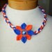Florida Gators Jersey Cotton Orange Blue White Braided Flower Necklace Accessory