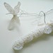 Wedding Dress Hanger With Vintage Handcrocheted Doilies And Pearls, Bridal Hanger