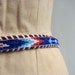 Vintage Beaded Leather Belt / 1980s Southwest Native American Inspired