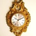 Vintage Wall Clock, Mid Century, Hollywood Regency, Ornate, Dark Gold, made by Elgin