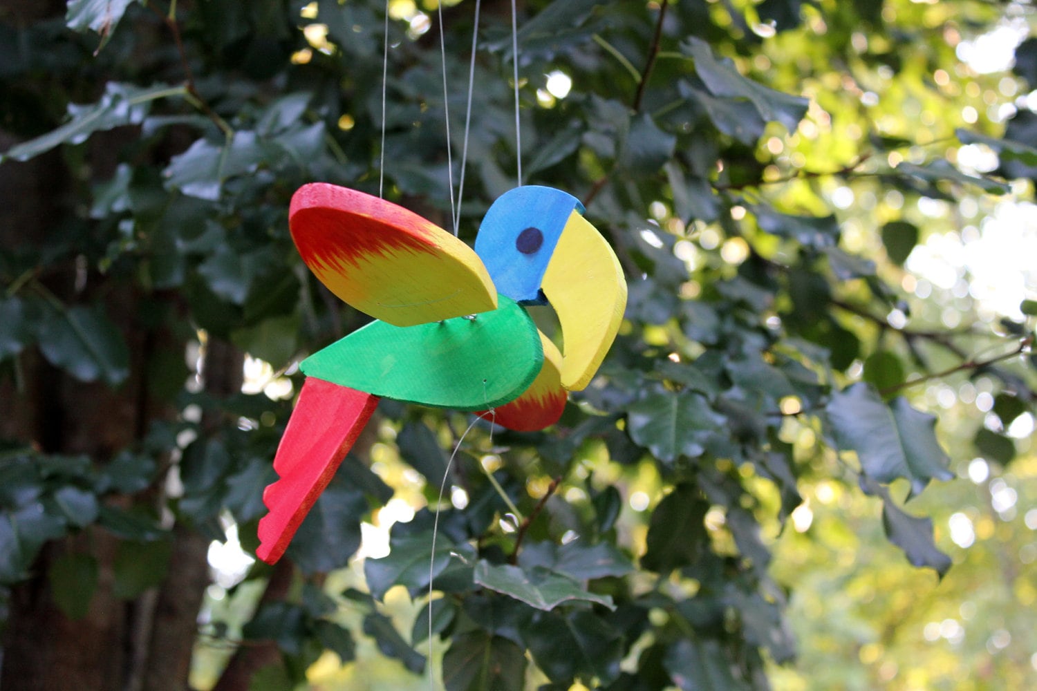 bird mobile - blue bird mobile, bird template, wooden bird