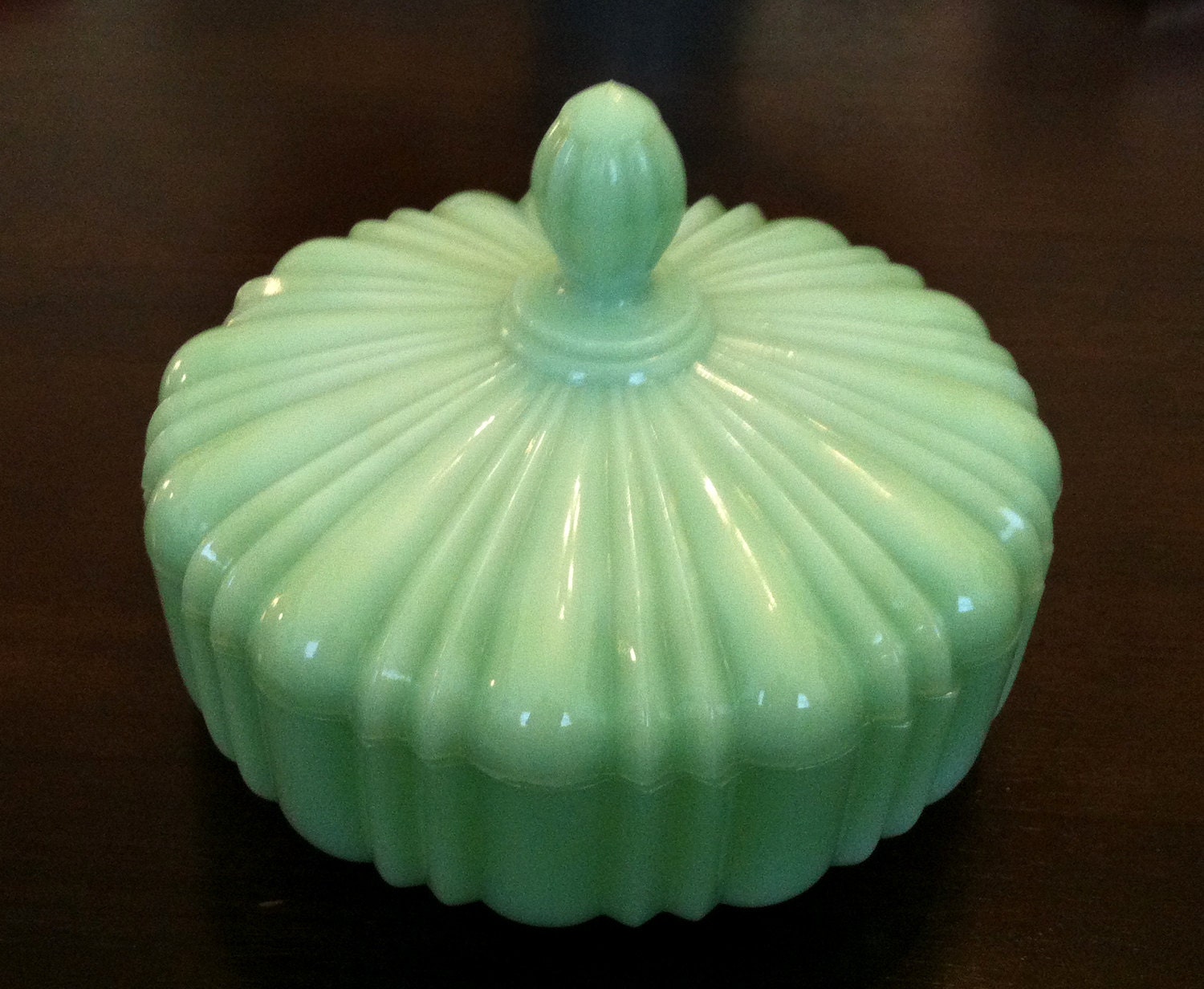 Vintage Jadeite Jadite Covered Candy Dish Anchor Hocking Old