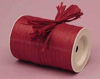 Burgundy Matte Raffia Ribbon - 10 Yards - Many Colors Available