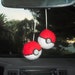 Pokeball Fuzzy Dice Danglers