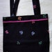 190 Colorful Butterfly Black Linen Tote Bag