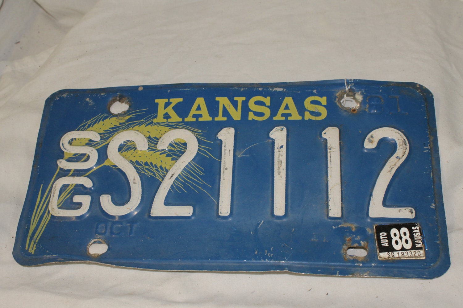 1981 Kansas License plate SG21112 by ThePinkElephant513 on Etsy
