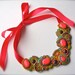 BOHEMIAN RHAPSODY soutache neon statement necklace in pink, orange, lime green, turquoise, purple and gold