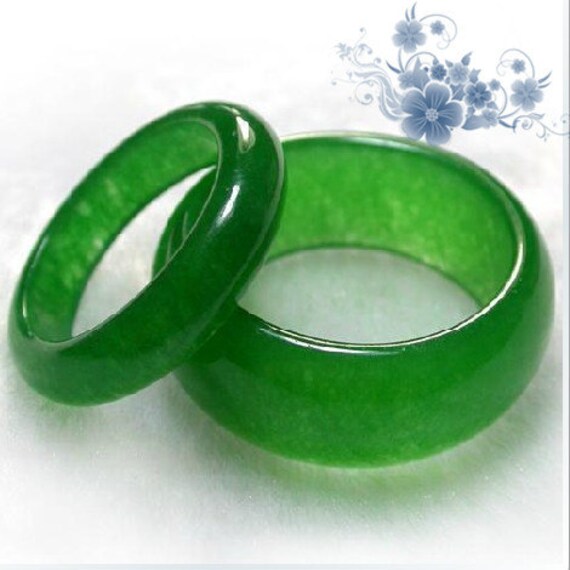 A pair Light green jade. charm A pair jade ring by jade2080