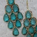 Vintage 1970s Turquoise Teardrop Chandelier Earrings