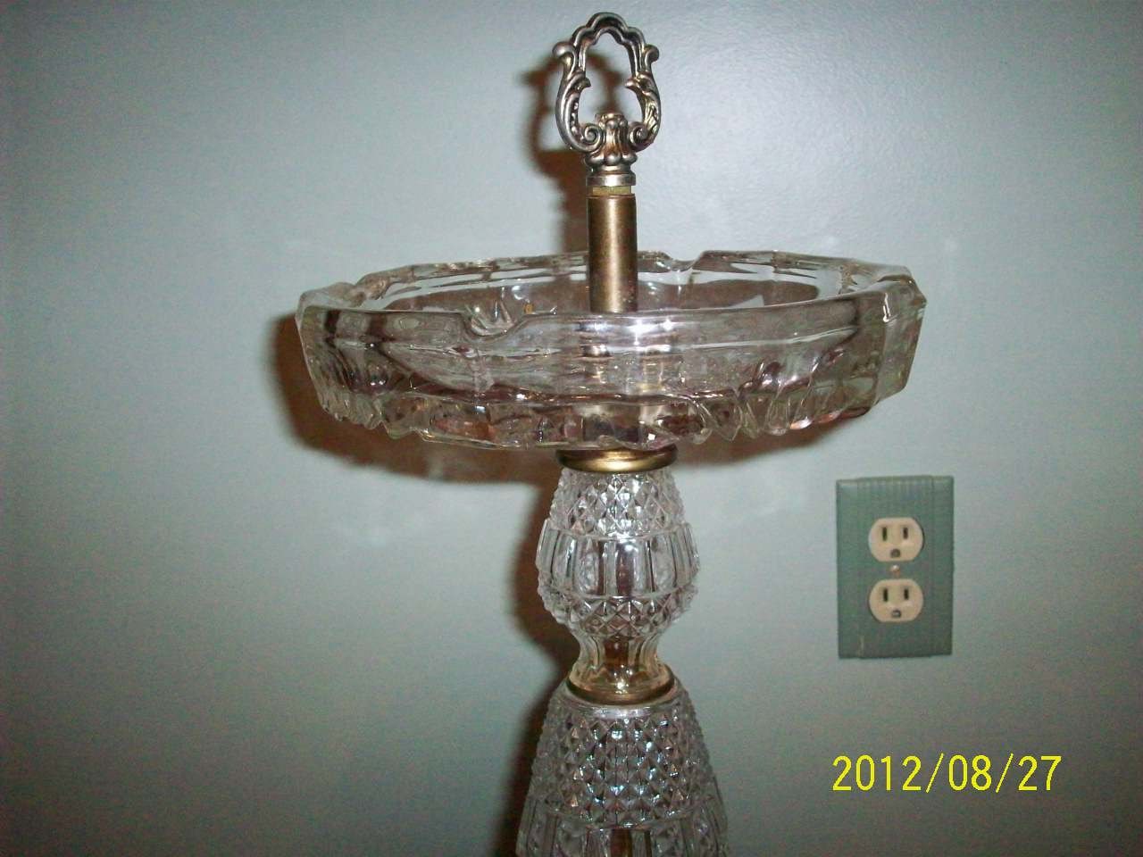 Vintage Glass Ashtray Stand