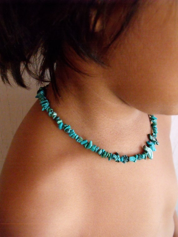 Child's necklace turquoise necklace with 3 by borderlandsJEWELRY