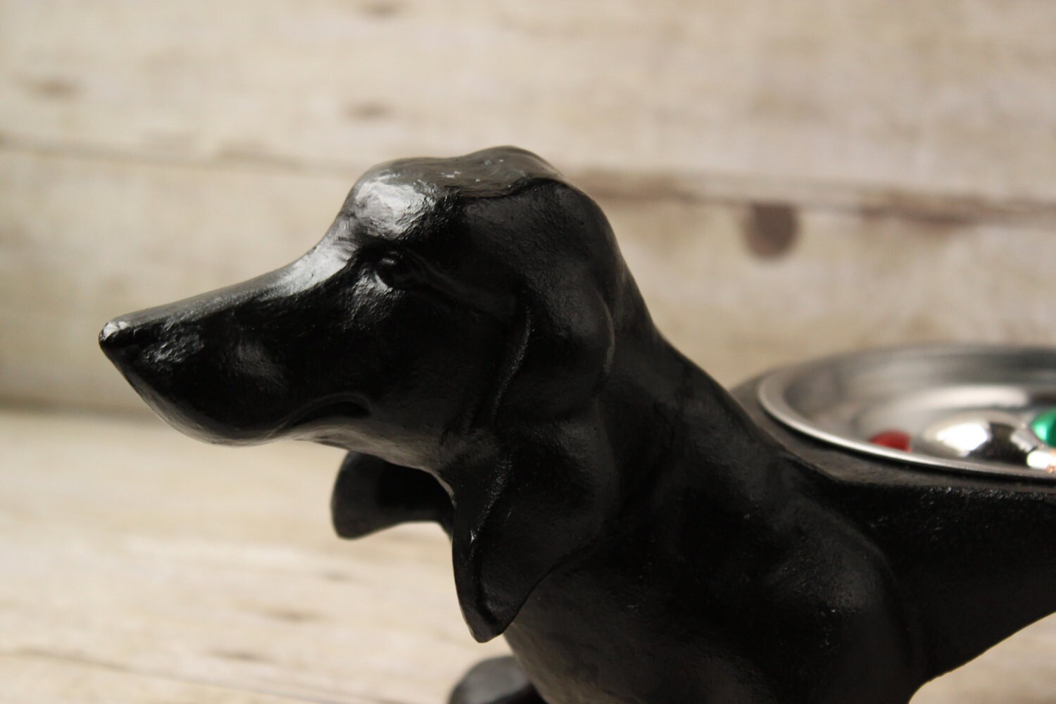 DACHSHUND Vintage cast iron dog dish holderweenie doghot