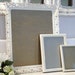 vintage metal frames, white frames, frame collection, shabby chic frames