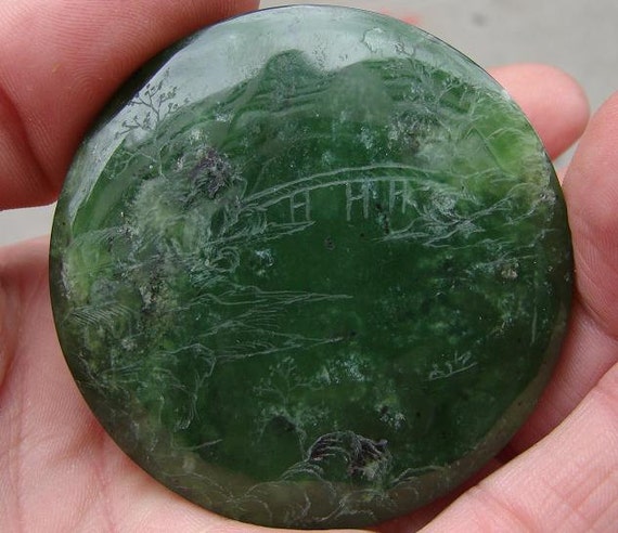 antique BURMA JADE spinich jade Imperial Green by LuxuryReclaimed