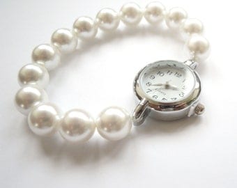 Pearl Bracelet Watch Simple Elegant