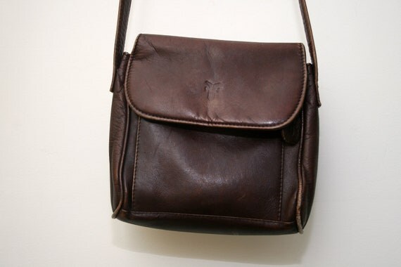 frye brown leather crossbody bag