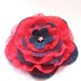 Flower Fabric Brooch Pin in red and blue color