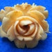Vintage carved Ivory rose pin brooch made in Austria delicate hand painted accents Antique estate collection jewelry