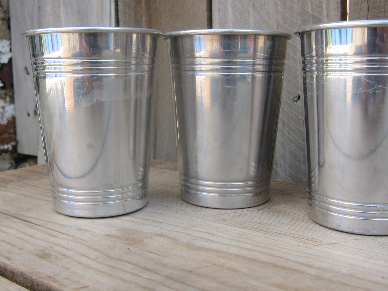 5 Vintage Small Aluminum Cups