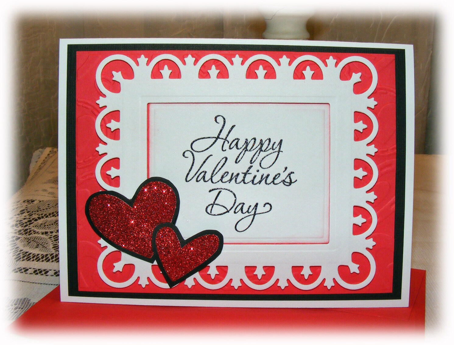 Elegant Handmade Valentine's Day Greeting Card with