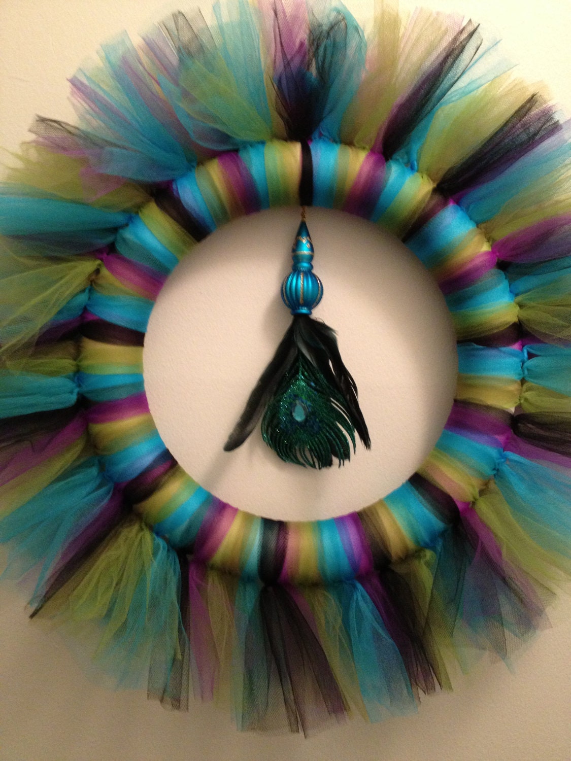 Peacock Tulle Wreath